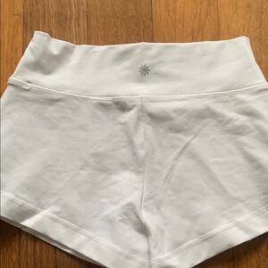 Athleta White Athletic Shorts with Wide Waistband